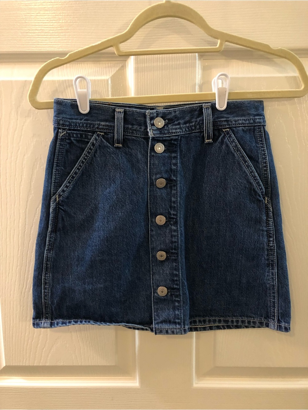 Levi's Indigo Blue Button-Front Denim Mini Skirt